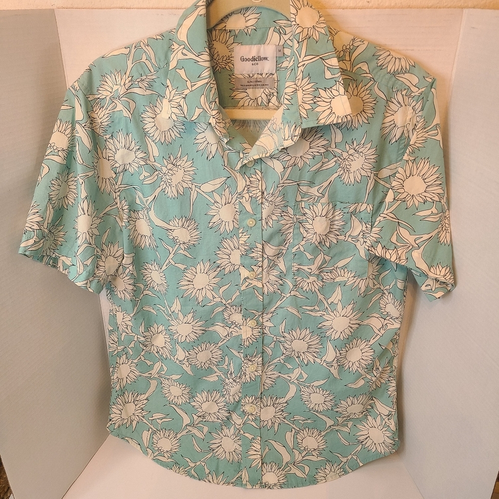 Goodfellow & Co Men’s Sunflower Hawaiian Button Down Shirt M